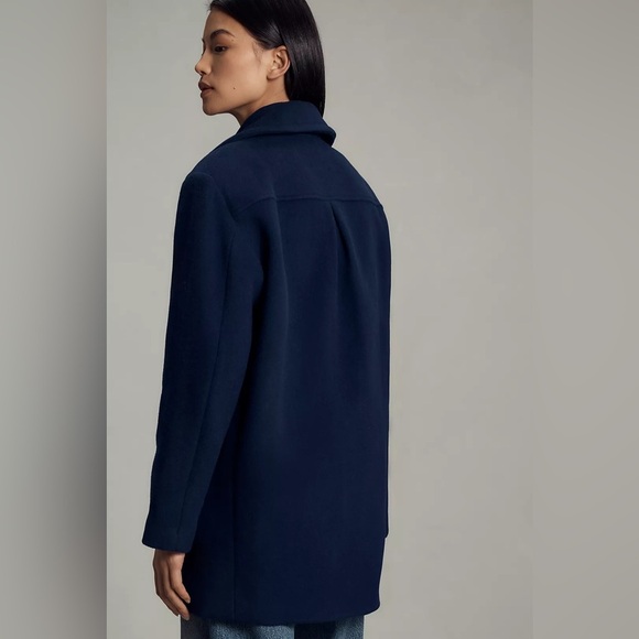NWT! Anthropologie Navy Maeve Double-Breasted Wool-Blend Coat - Medium 💎 - Picture 4 of 7
